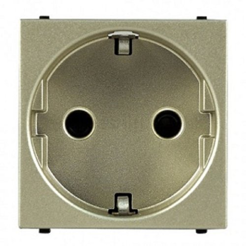 Розетка с заземлением без рамки ABB Niessen Zenit 1-м. 2 мод. шторки N2288 CV шампань картинка